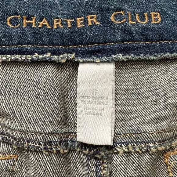 Charter Club Jeans Laura Fit Blue Wash Straight Leg Pants Jeans Size 6 NEW - Picture 2 of 12